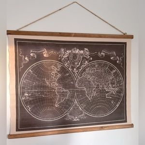 Globe map wall art